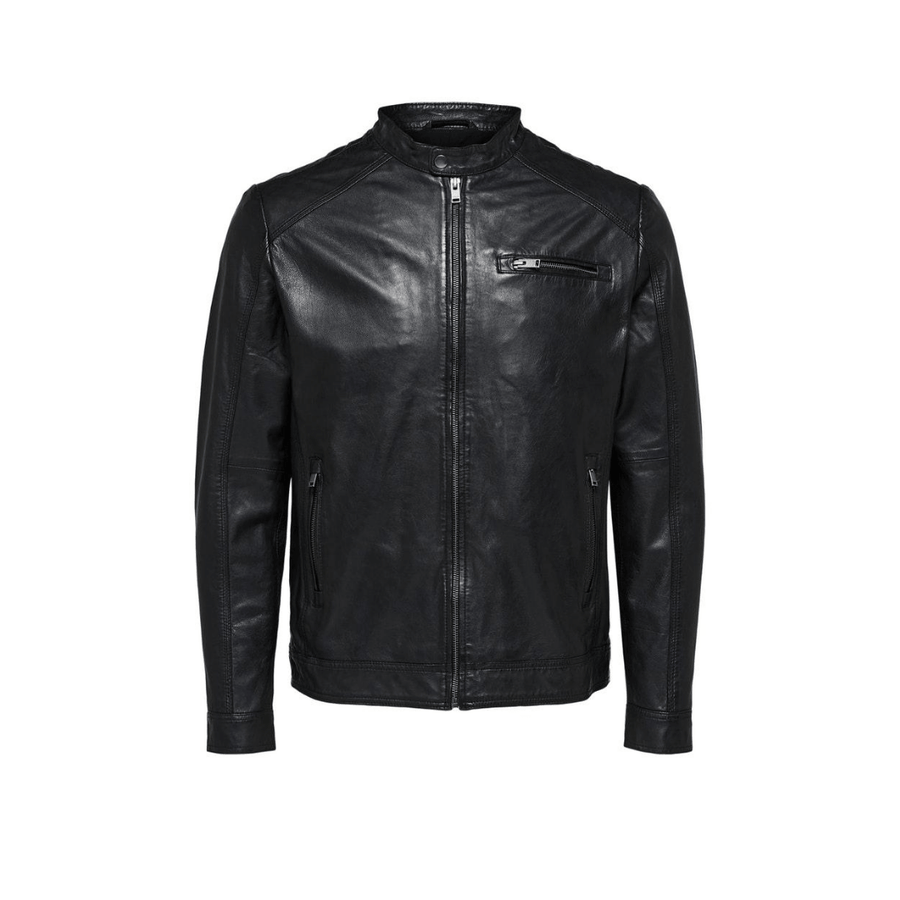 Giubbino pelle nero Selected 16067129 BLK Selected 