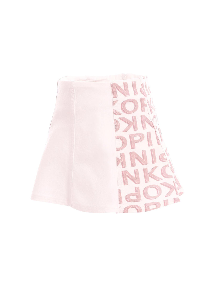 Gonna Pinko bianca con dettagli logati beige KFGO003 B007 Pinko 