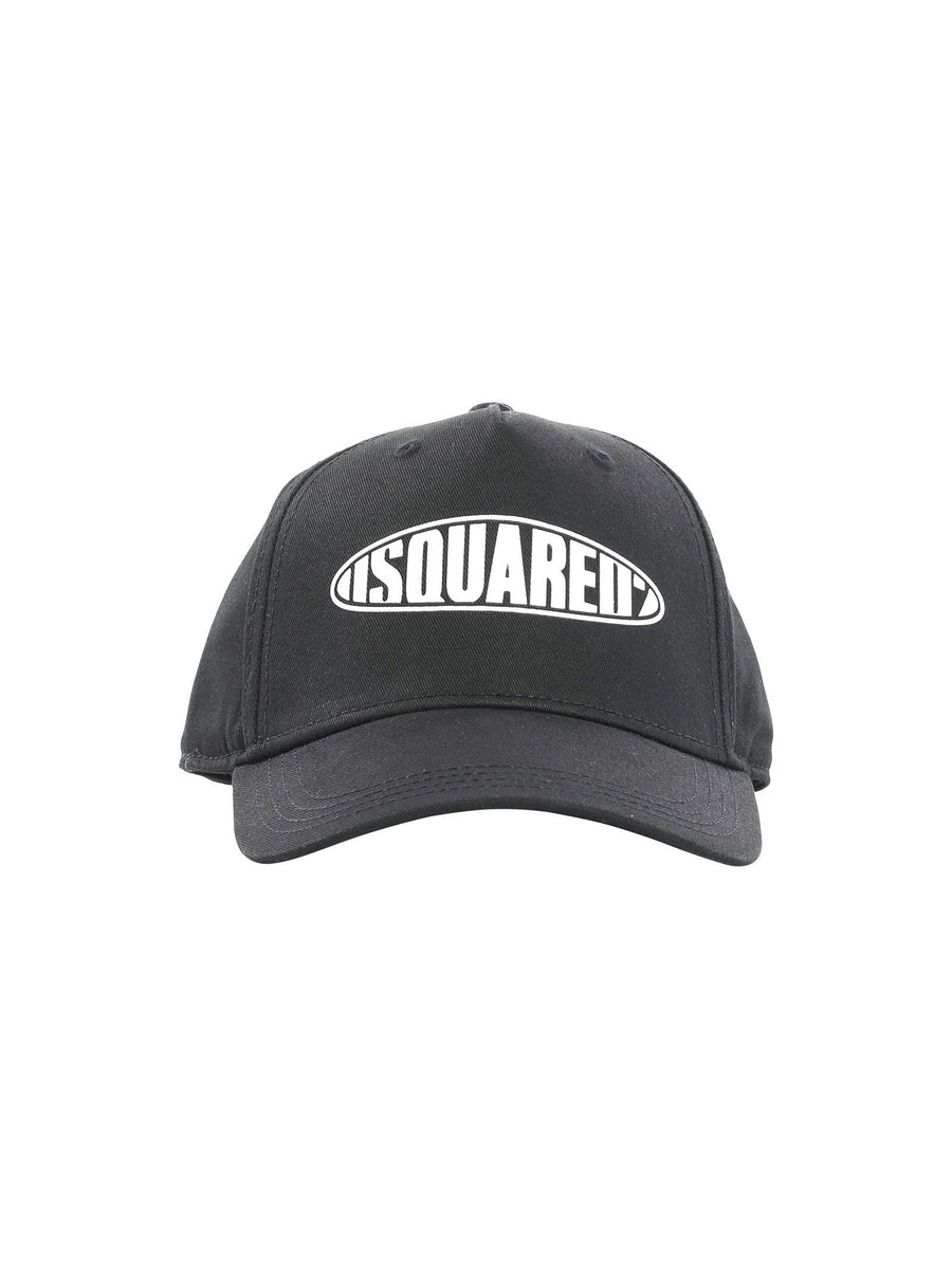 Cappello nero con visiera e logo DQ2116 DQ900 Dsquared 