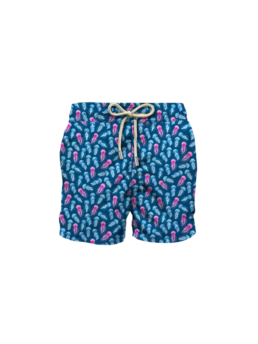 Costume Saint Barth blu con stampa di meduse multicolor COM0010 02169H MC2 SAINT BARTH 