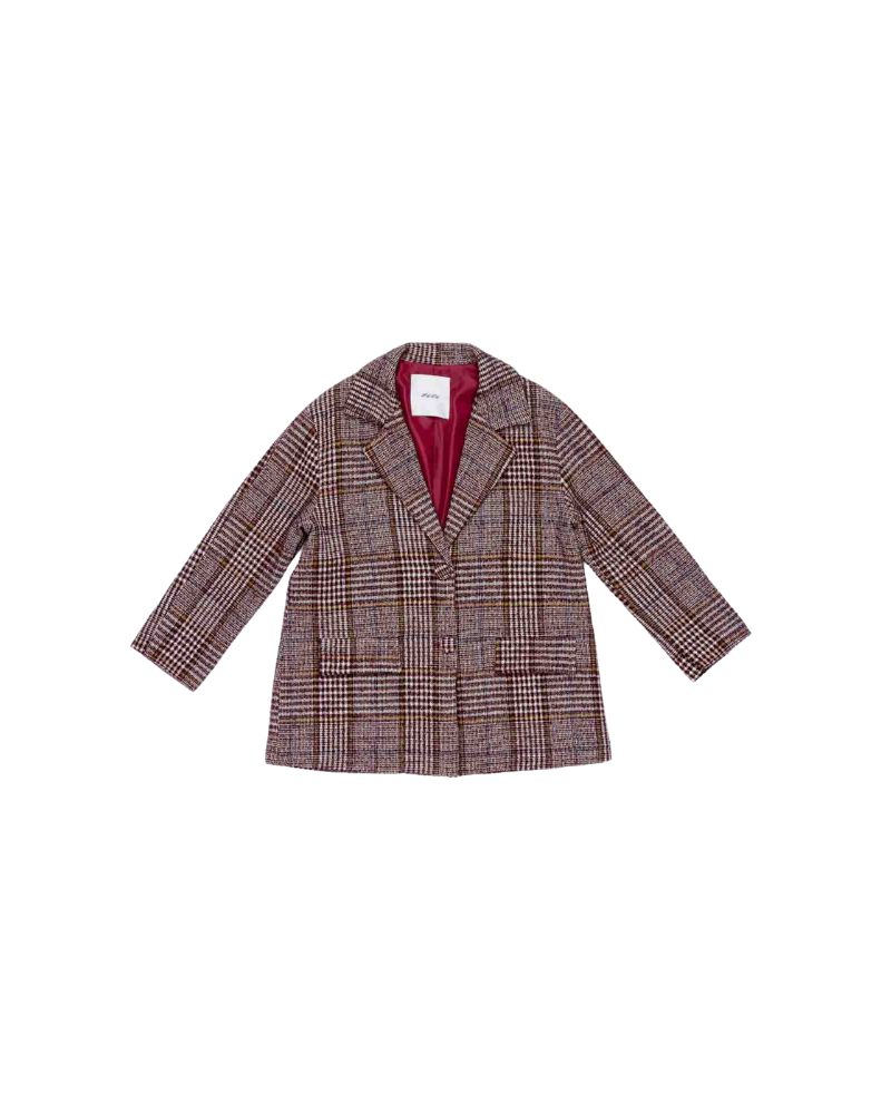 Giacca monopetto Lulù Miss Grand bordeaux scozzese LL3991 BORDEAUX Lulù by Miss Grant 