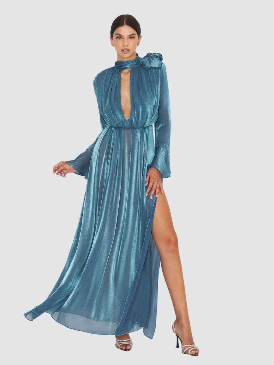 Abito "So Chic" Silence Limited denim con fiori in 3D AB4179 DENIM Silence Limited 