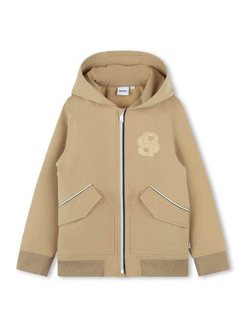 Felpa Boss beige con cappuccio e zip J51198 269 Boss 