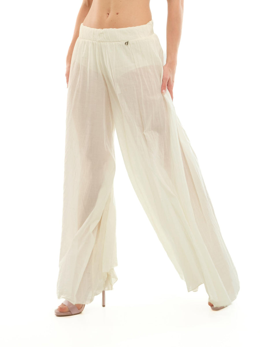 Pantalone larghi Dixie burro a vita media P067W248 BURRO Dixie 
