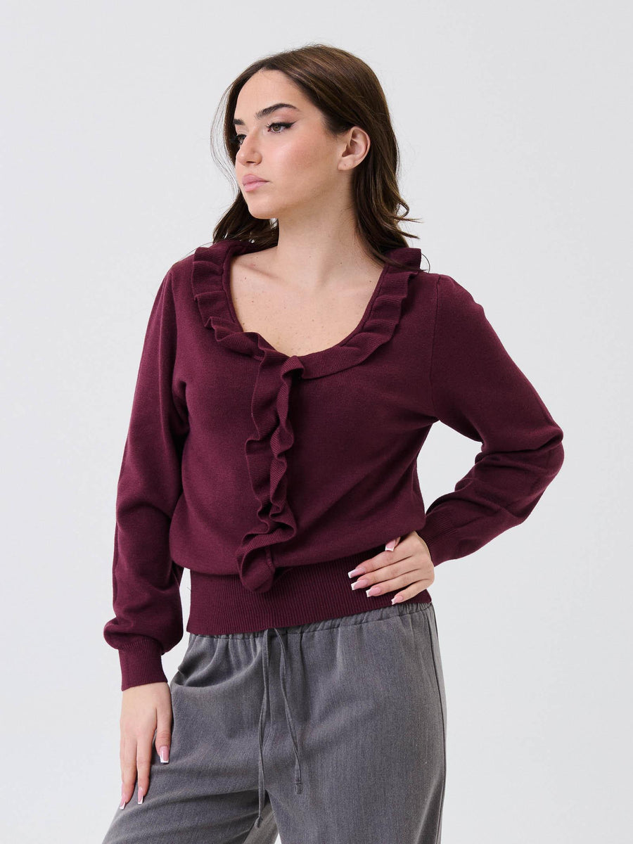 Maglia con volant Armoire bordeuax IT1599 MAROON Armoire 