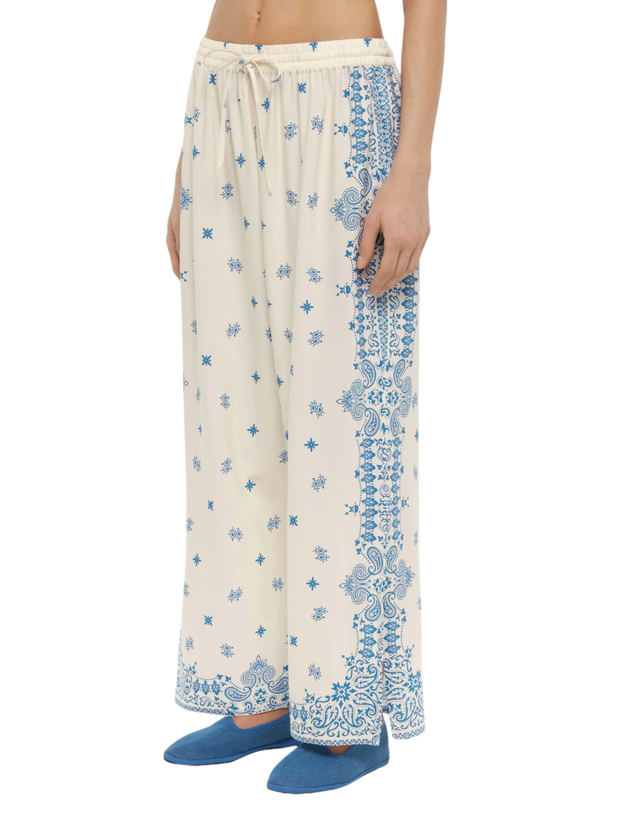 Pantalone ampio Saint Barth bianco con bandana piazzata ikaria IKA0001 05480H MC2 SAINT BARTH 