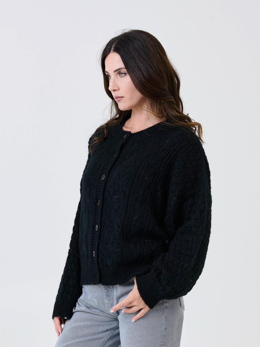 Cardigan traforato Kontatto nero 3M0912C NERO kontatto 