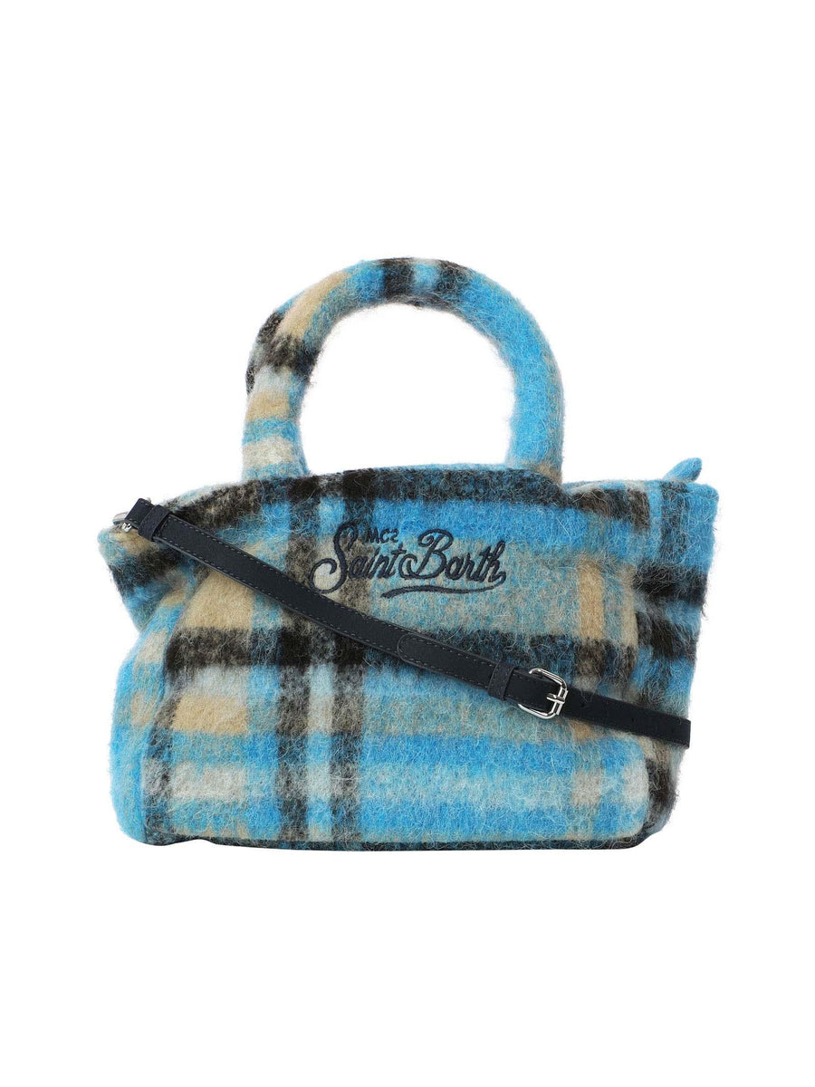 Borsa Clarine fantasia Tartan azzurra CLRI001 00544E MC2 SAINT BARTH 