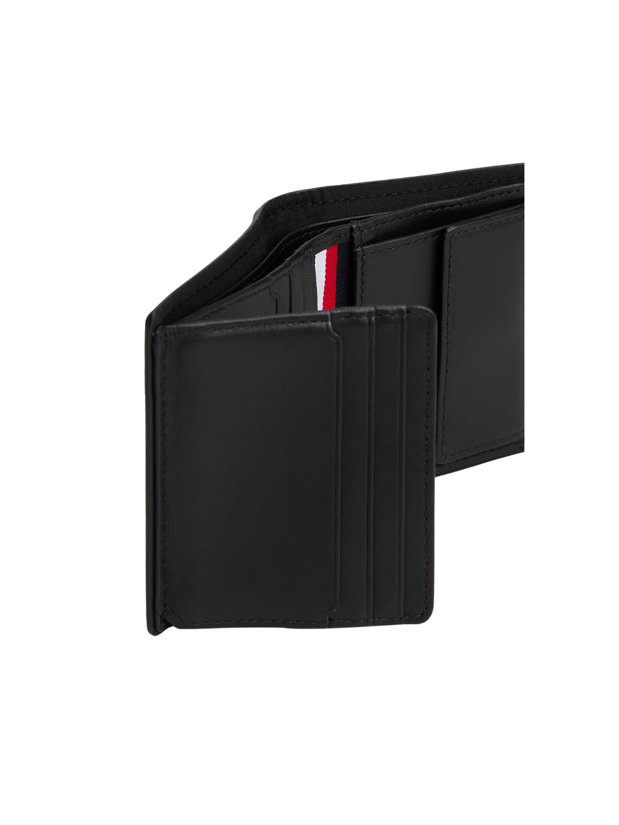 Portafogli trifold Corporate Tommy Hilfiger nero in pelle AM0AM13742 BDS Tommy Hilfiger 