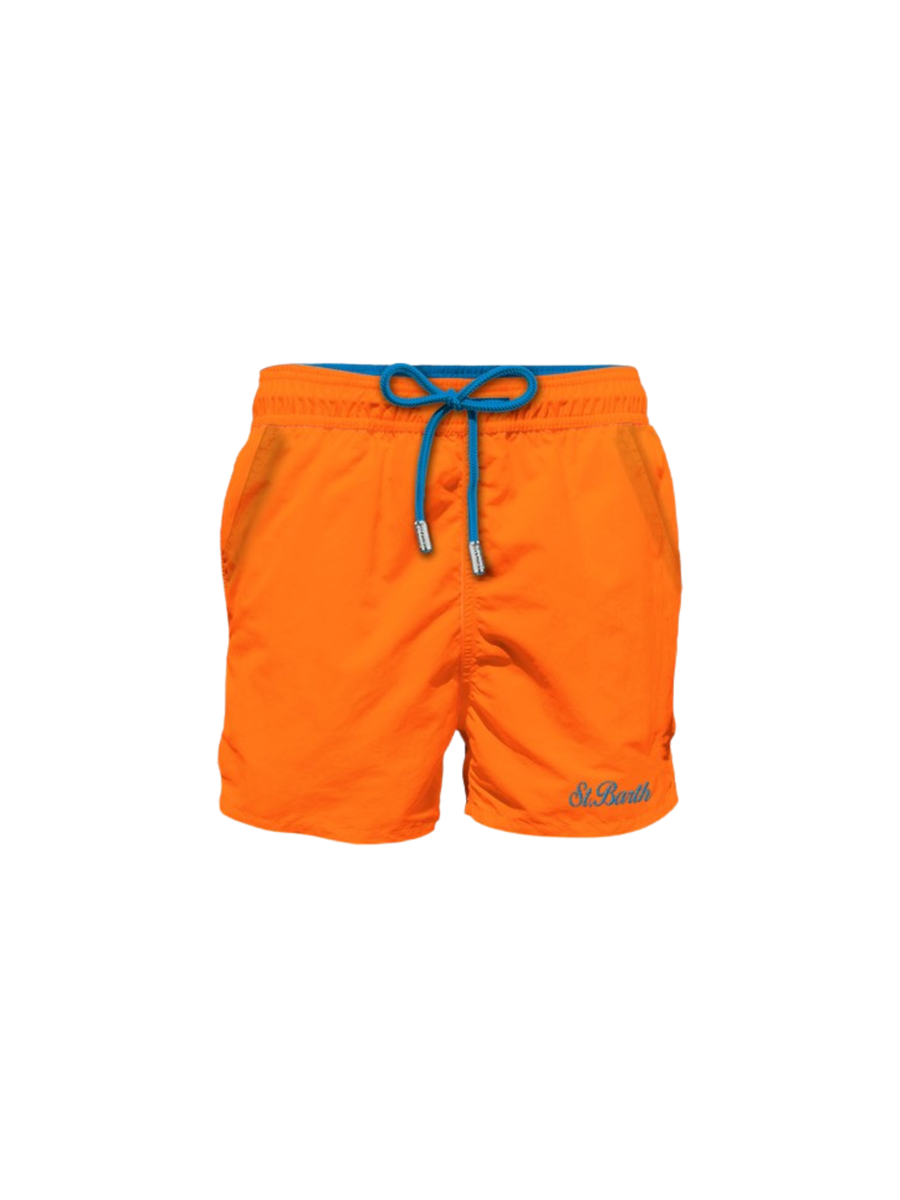 Costume Saint Barth arancione con coulisse a contrasto COM0007 01593H MC2 SAINT BARTH 