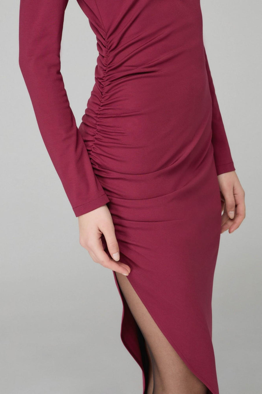 Abito "Cynthia" Mar De Margaritas bordeaux con drappeggio laterale MMABW01331 RS02 Mar De Margaritas 