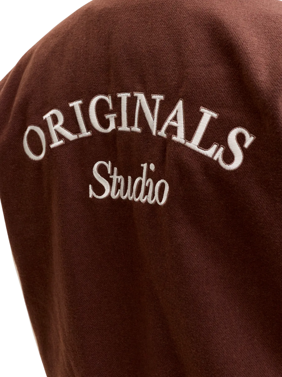 Giubbino college Jack & Jones marrone e panna 12282958 D Mahogany Jack & Jones 