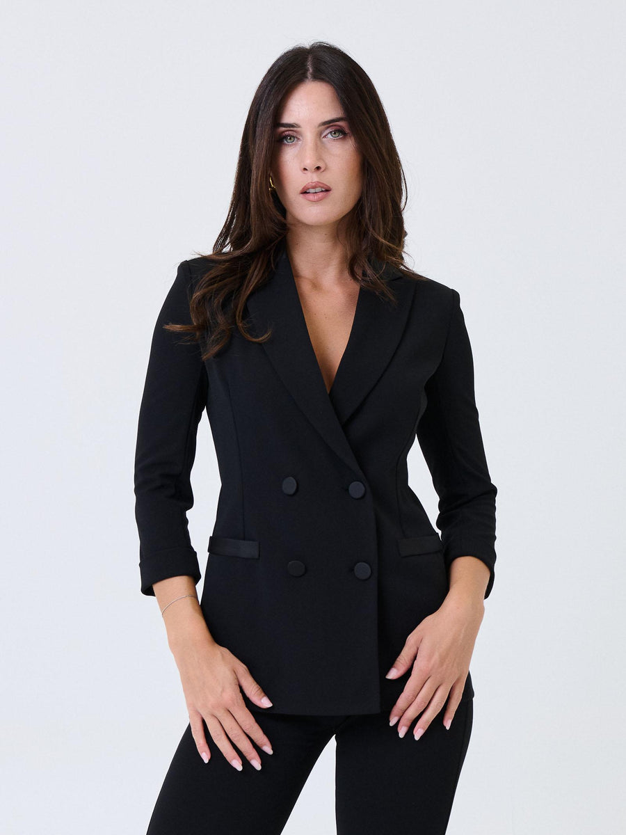 Giacca a 3/4 Imperial nera doppiopetto JU25KAW NERO Imperial 