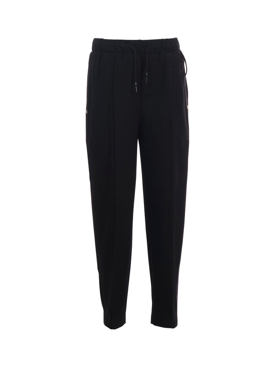 Pantalone John Richmond nero con logo "JR" in rilievo rosso e nero RBA25162PA BLACK John Richmond 
