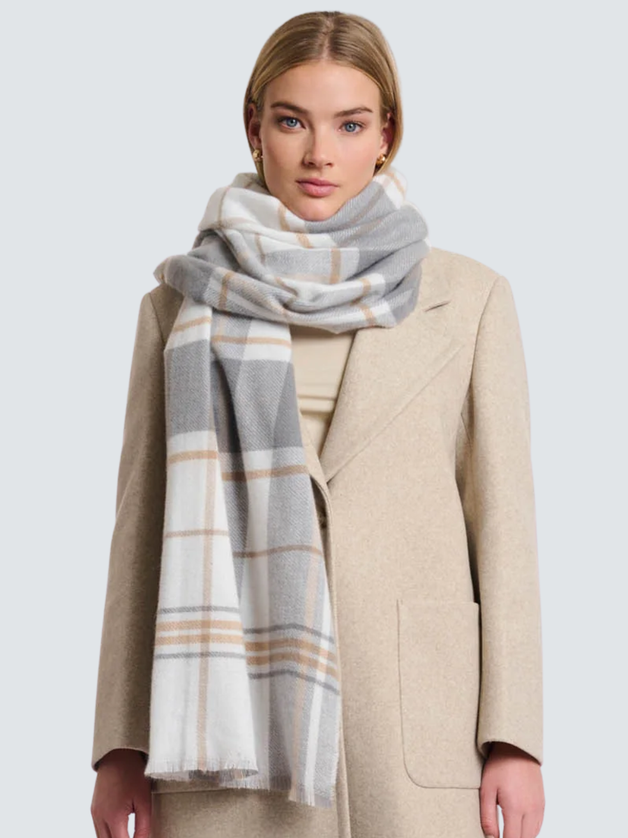 Sciarpa "Eunice scarf" Rino & Pelle grigia con inserti a contrasto Eunice.7002512 Grey mix Rino & Pelle 