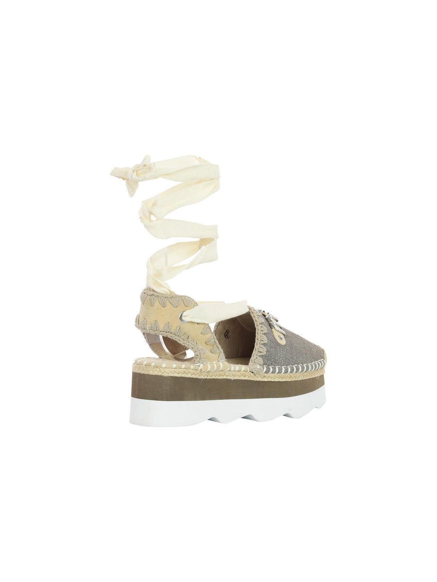 Espadrillas suola alta con logo metallico e glitter SW591000K CHA Mou 