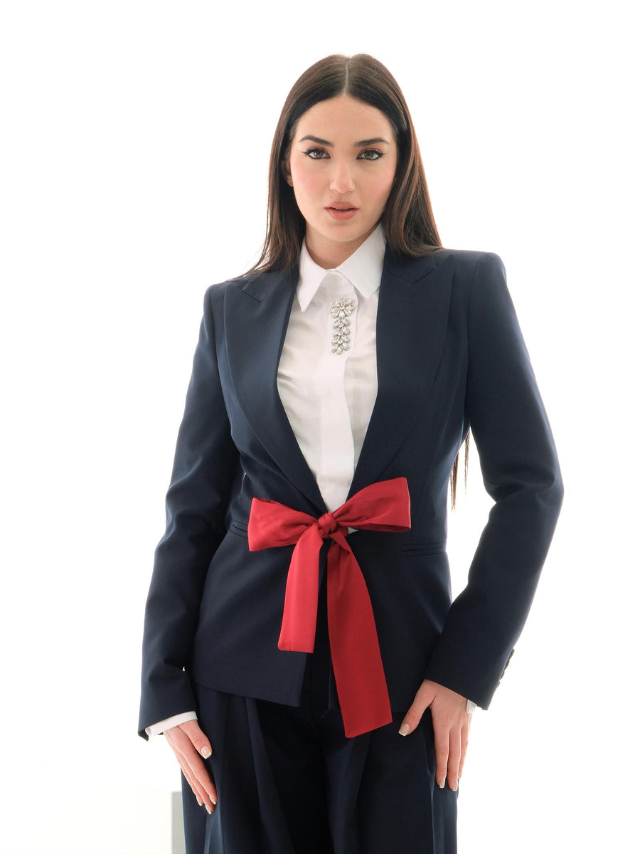 Giacca Vicolo blu navy con fiocco rosso TD0064 BLU Vicolo 