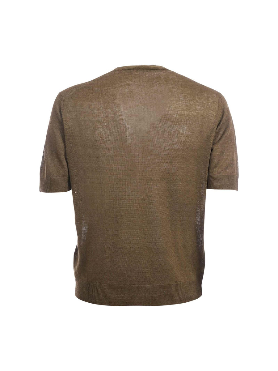 Maglia oversize Portofino verde militare in lino 1042 440 Portofino 