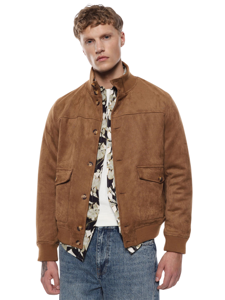 Giacca bomber Imperial cammello con bottoni e tasche V851932751 CAMM Imperial 