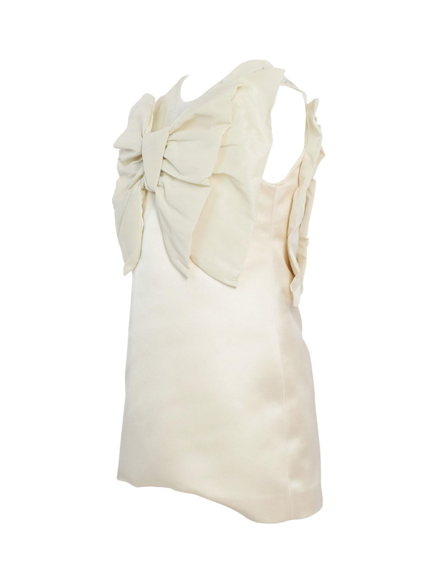 Abito corto avorio con fiocco AB451RA53B 0009 Elisabetta Franchi 