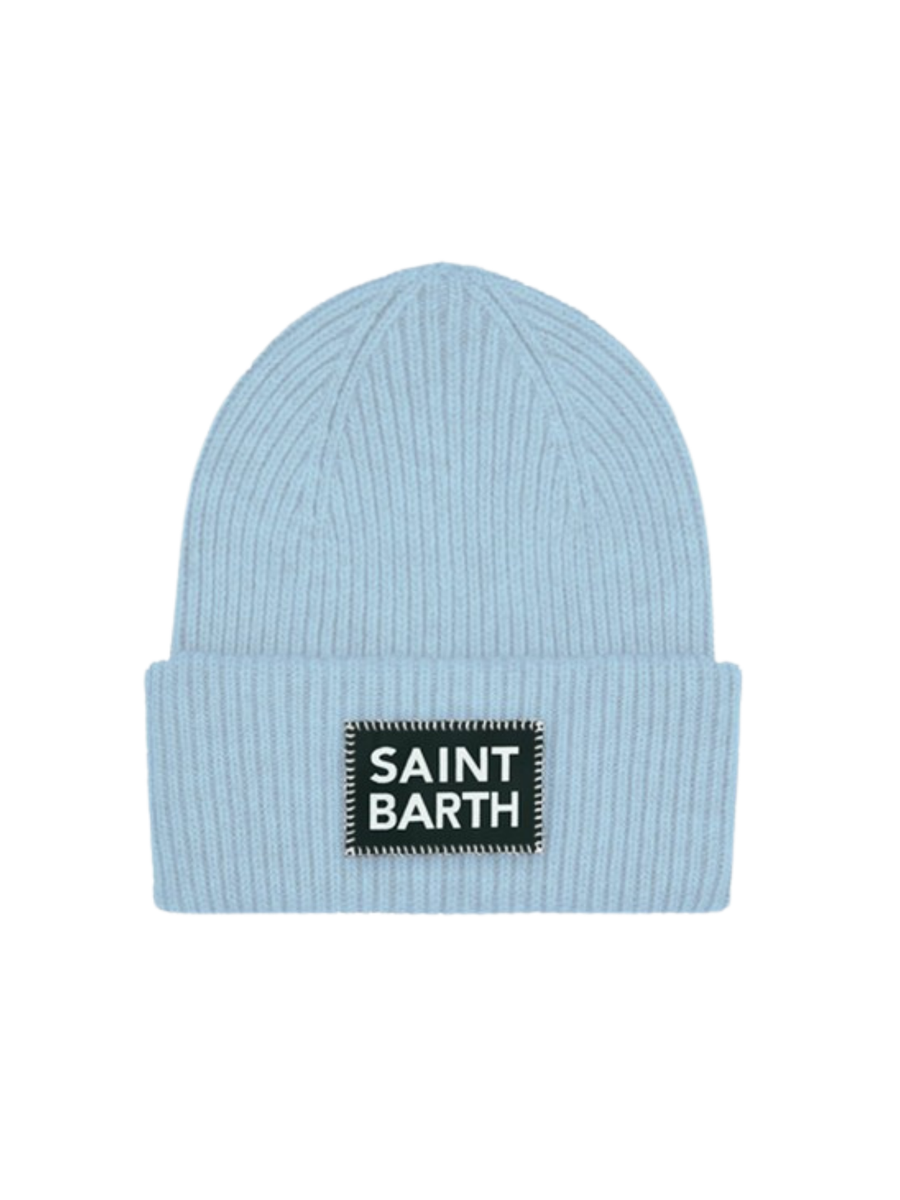 Berretto "berry jr" Saint Barth azzurro con risvolto e patch con logo BRR0001 02434G MC2 SAINT BARTH 