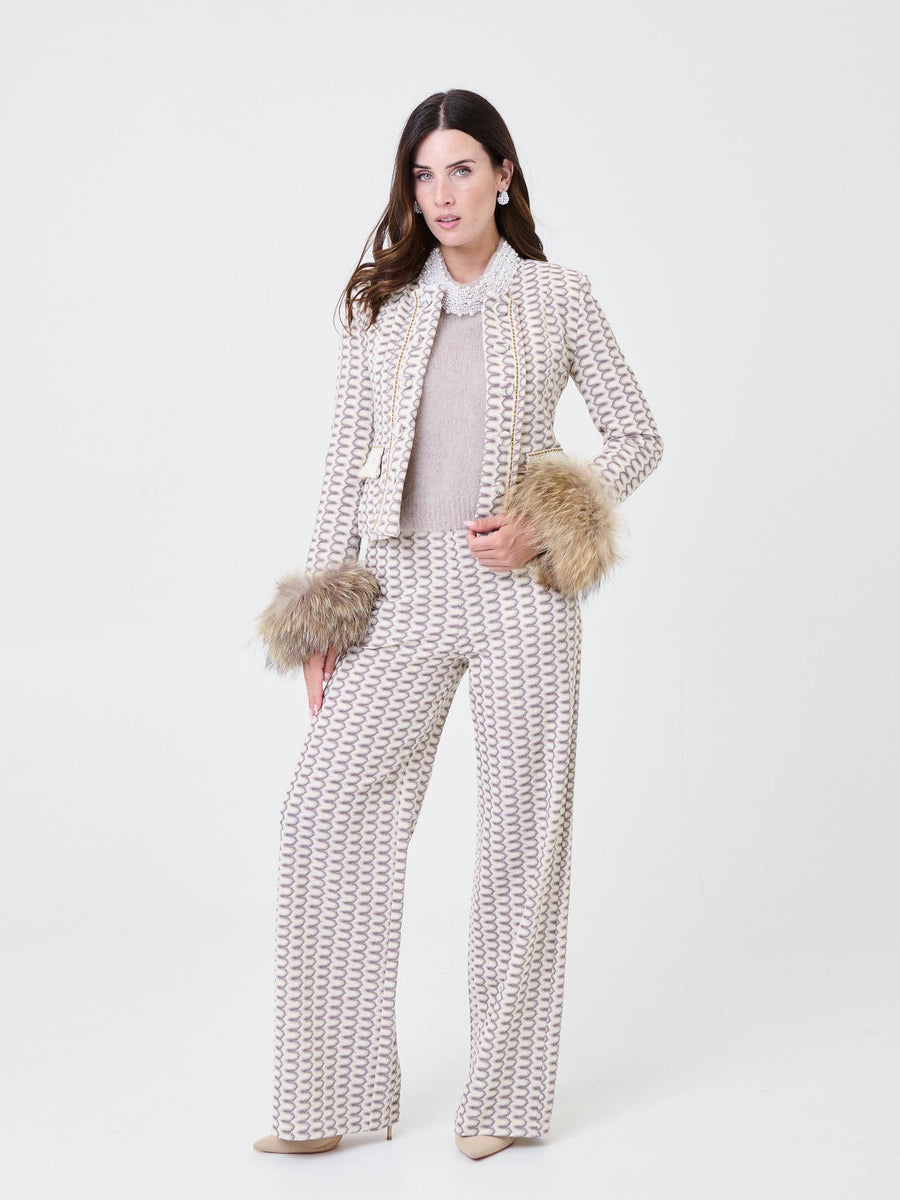 Gilet in mohair Pho Firenze beige con colletto gioiello 4324003 NUDE PHO FIRENZE 