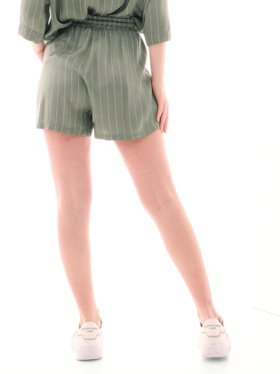 Shorts Armoire verde militare in raso a righe D778P MILITARE Armoire 