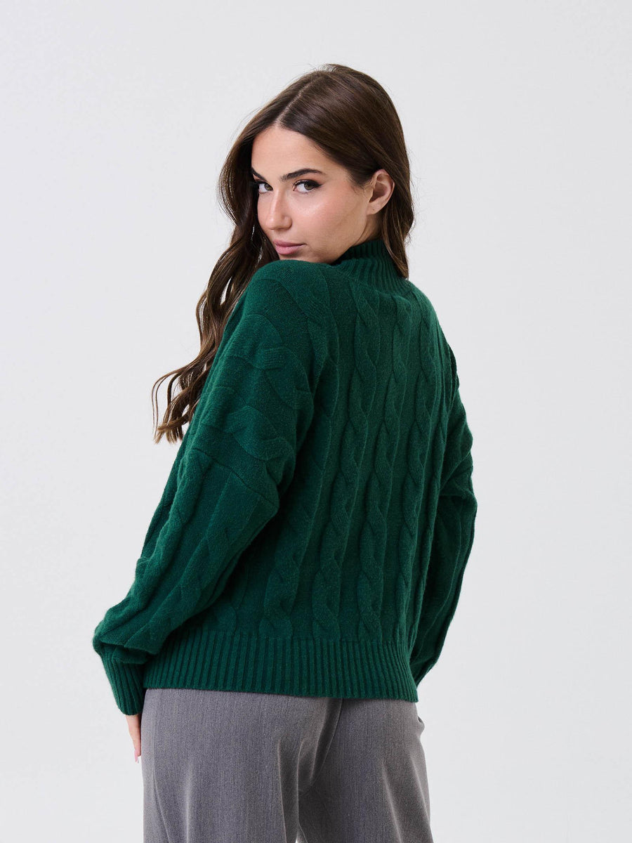 Maglione Armoire verde con collo alto a costine 5R72219 GUCCI Armoire 