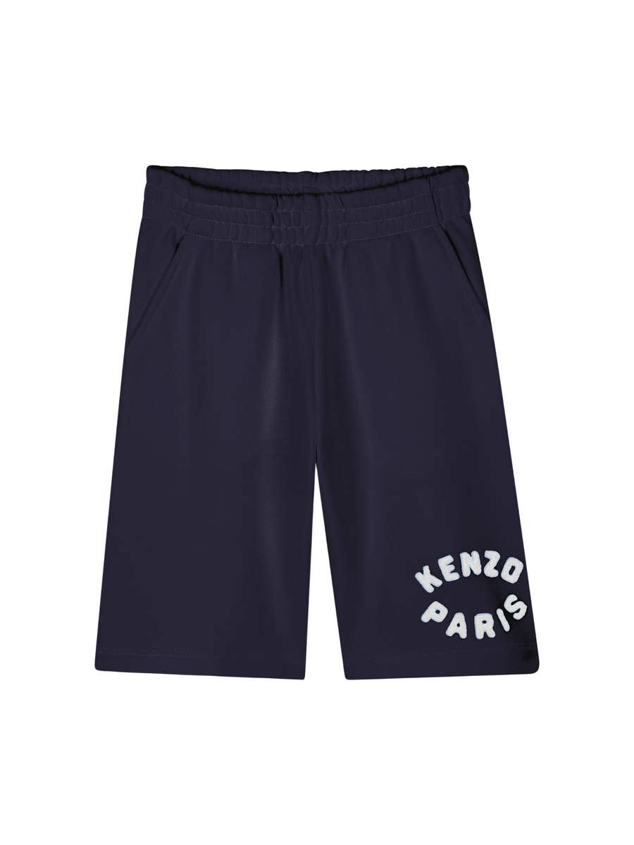 Shorts Kenzo blu navy con stampa logo sulla gamba K61181 848 Kenzo 