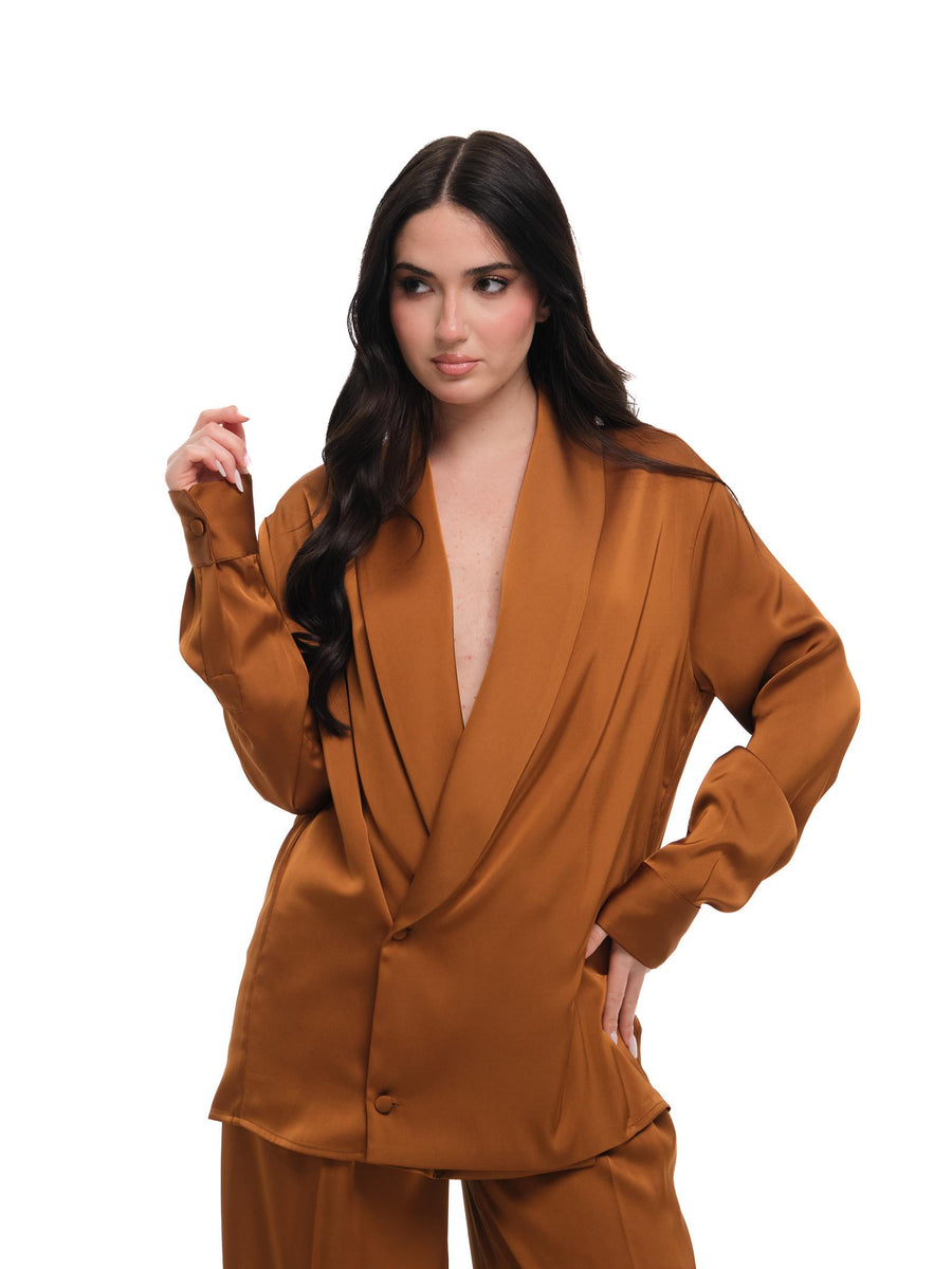 Camicia "double shawl" Silence Limited bronze CA7004 BRONZE Silence Limited 