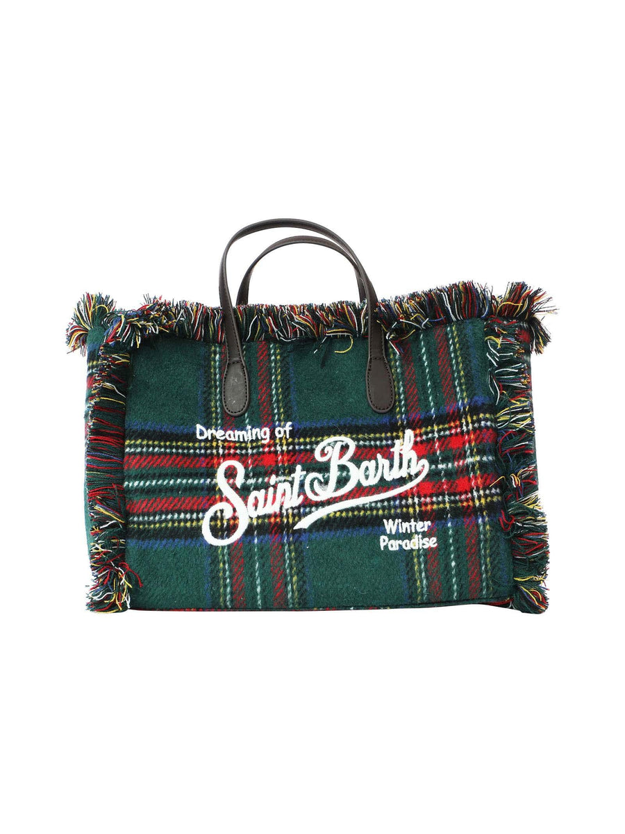 Borsa Colette Tartan verde con frange COL0003 09723E MC2 SAINT BARTH 