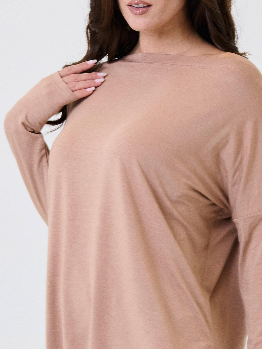 Maglia a maniche lunghe Kontatto biscotto con scollo a barca MR5003C BISCOTTO kontatto 