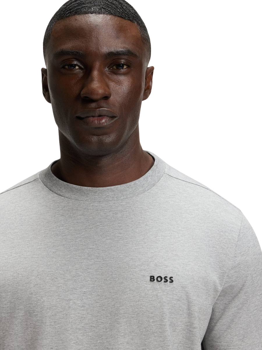 T-Shirt Boss nera con logo a contrasto sul petto 50506373 042 Boss 