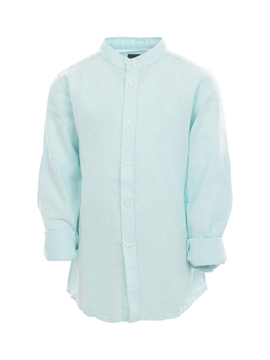 Camicia a manica lunga azzurra in misto lino e cotone CMD4106J CIELO Dan John 