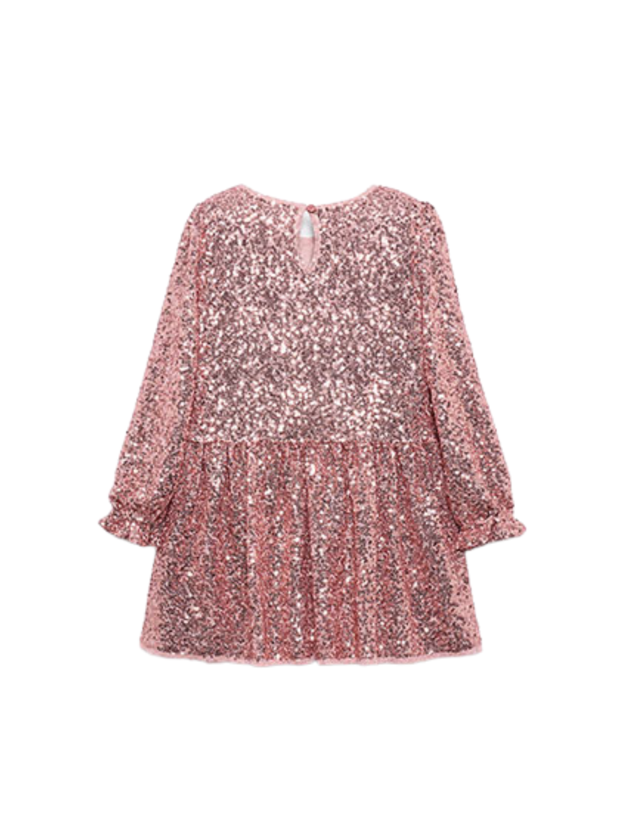 Abito con paillettes Abel & Lula rosa con cintura laterale con fiocco 5531 Rosa Abel & Lula 
