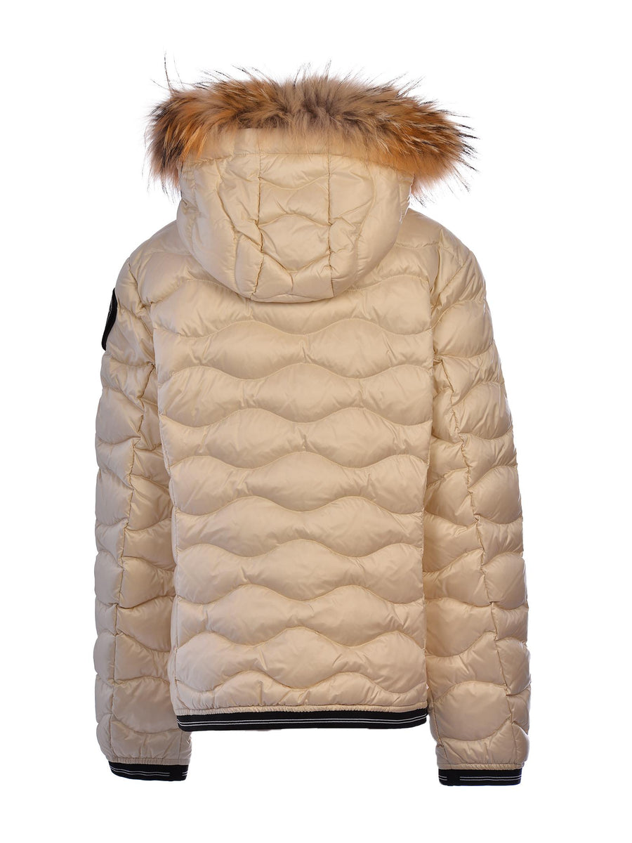 Piumino a onde crema con pelliccia 21WBLGC03498004938 120 Blauer 