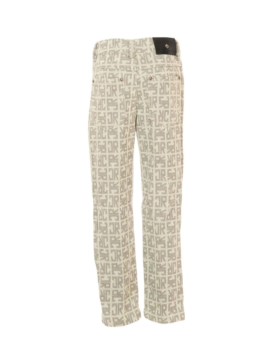 Jeans John Richmond beige con logo JR all over grigio RBA25118JE MONOGRAM John Richmond 