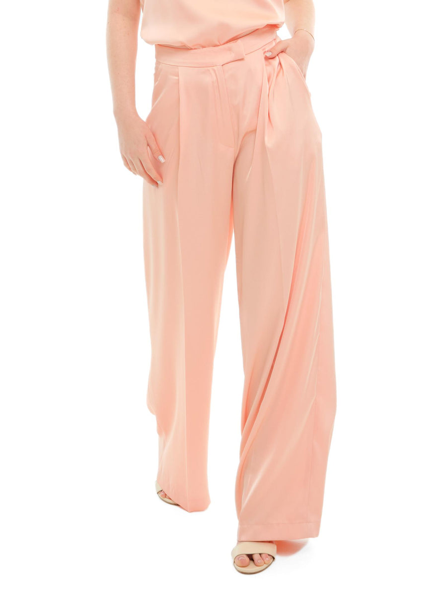 Pantalone a palazzo Silence Limited rosa pesc satinato PA295 PEACHROSE Silence Limited 
