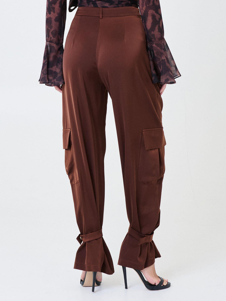 Pantalone cargo Silence Limited marrrone con fascia regolabile alla caviglia SD2015SAT BROWN Silence Limited 