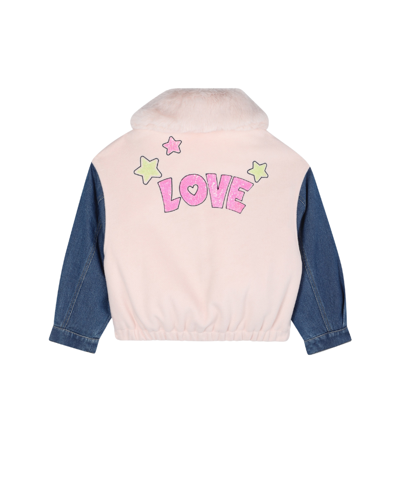 Giacca Billie Blush rosa cipria con maniche in denim U21599 47V Billie Blush 