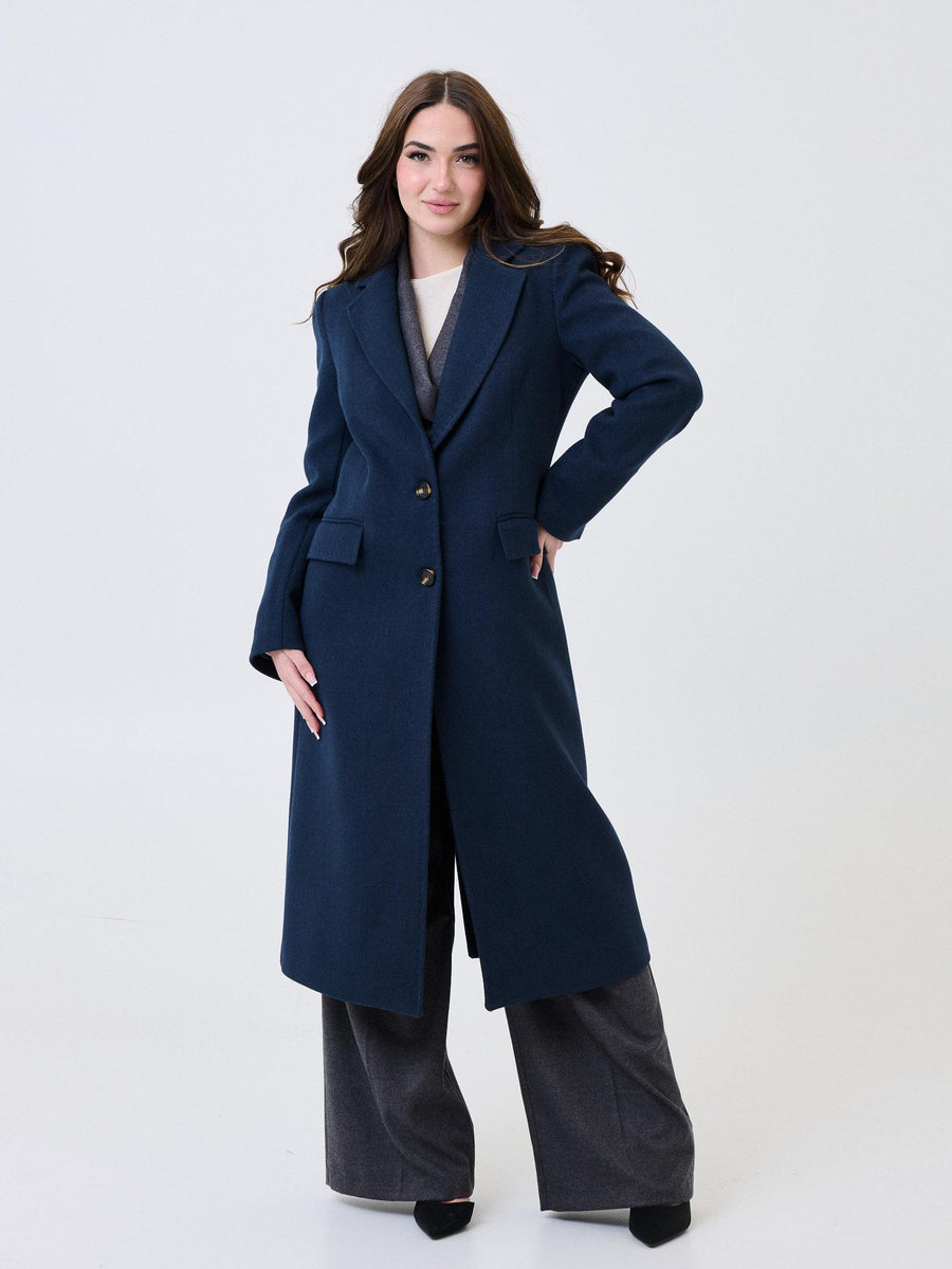 Cappotto lungo Armoire blu navy monopetto 71394 BLU Armoire 