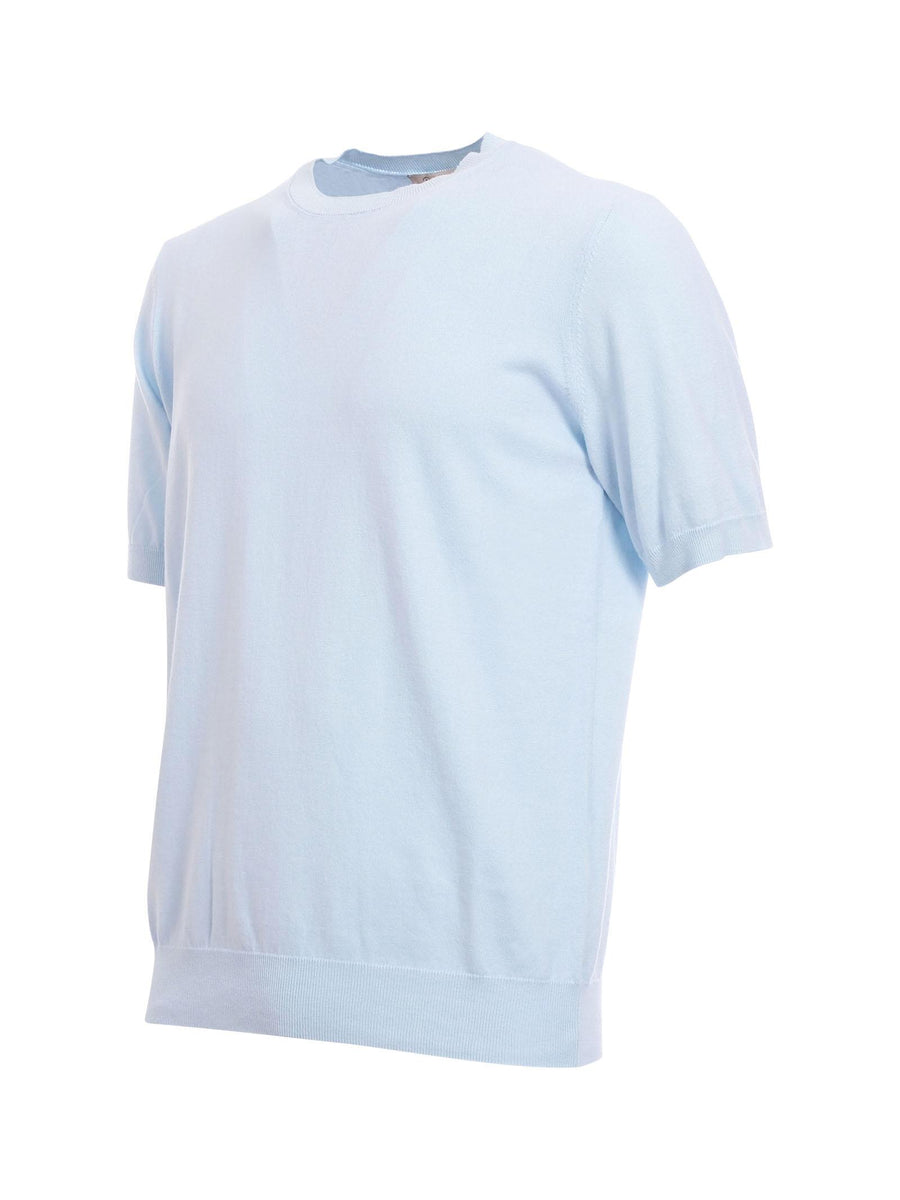 Maglia Portofino azzurra con profili a coste 5001 600 Portofino 