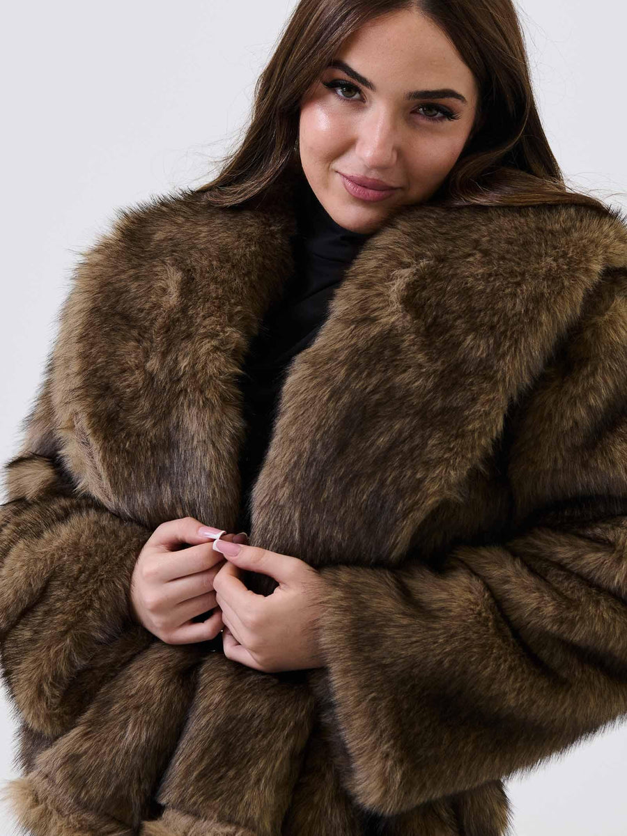 Ecopelliccia Armoire castoro con cintura in coordinato 050 CASTONO Armoire 