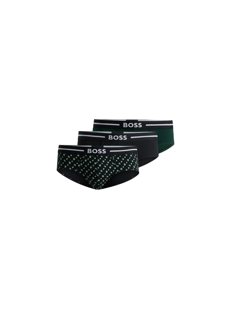 Set slip Boss 3 pezzi nero con dettagli in verde 50520164 975 Boss 
