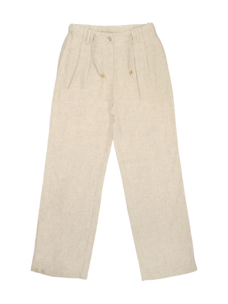 Bermuda in lino Tobetoo burro con laccio 182PTFJS25 BURRO Tobetoo 