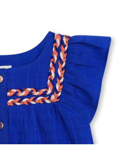 Camicia mezze maniche blu royal con intrecci Y30072 829 Carrement Beau 