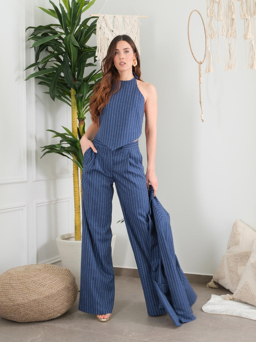 Blazer Bohemian Vì blu a righe GI149 BLUE Bohemian V 