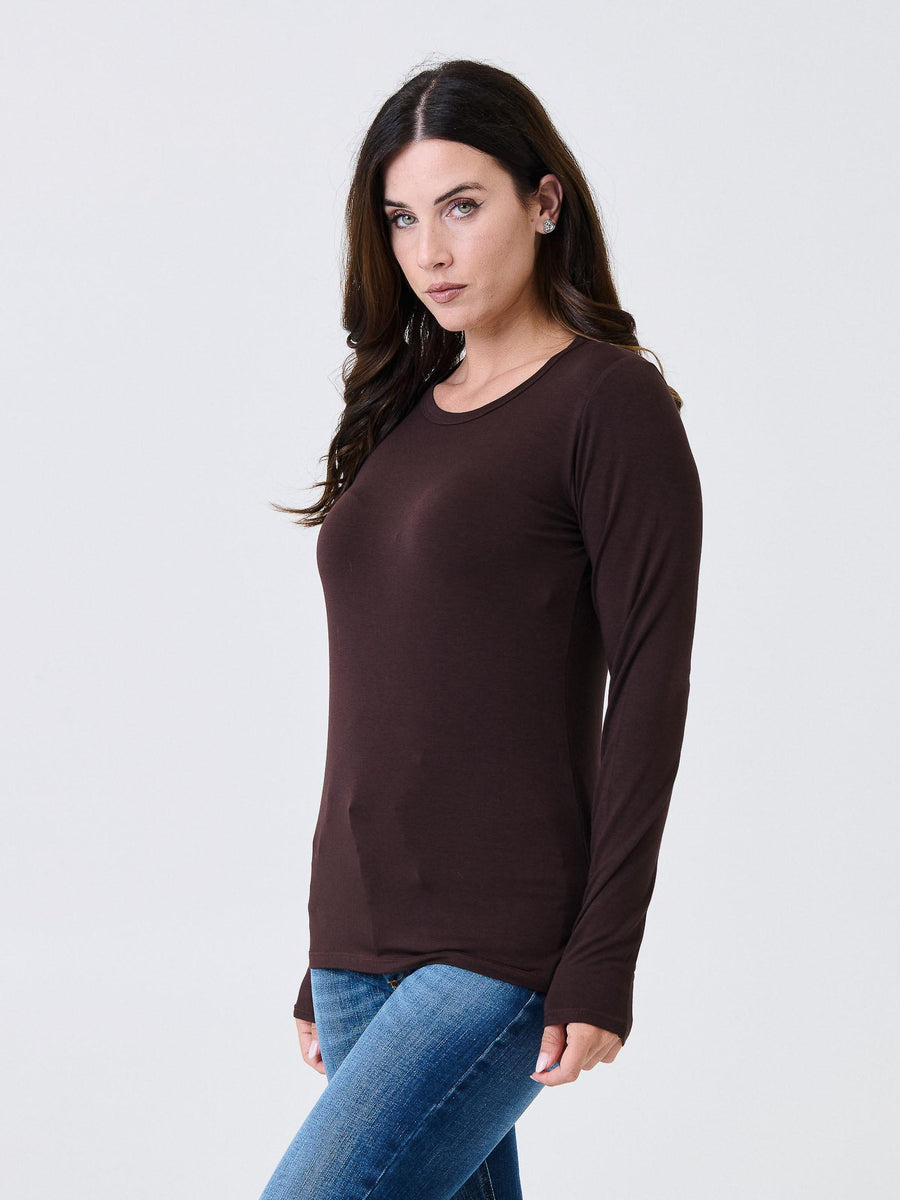 Maglia a maniche lunghe Kontatto mogano MR5004C MOGANO kontatto 