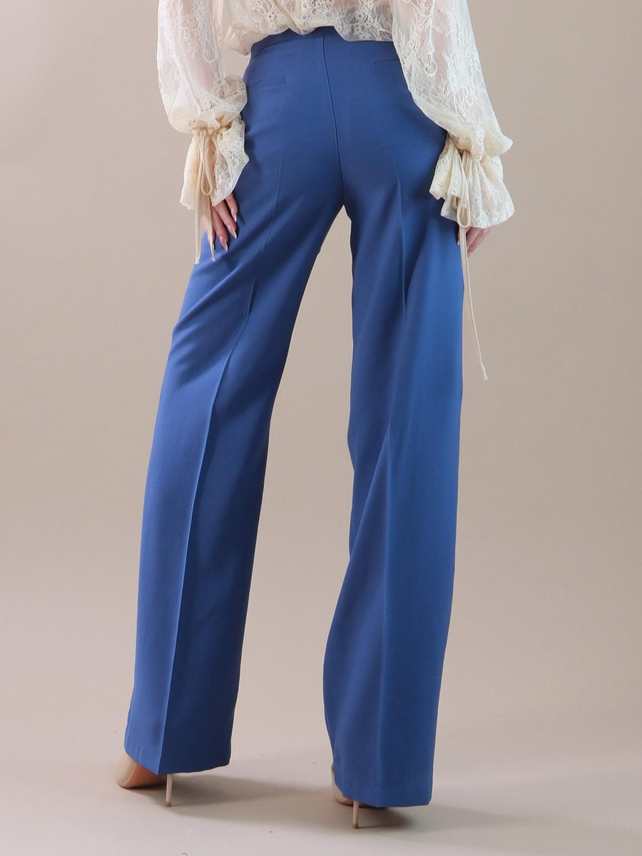 Pantaloni dritti blu royal TB0049 BLU Vicolo 