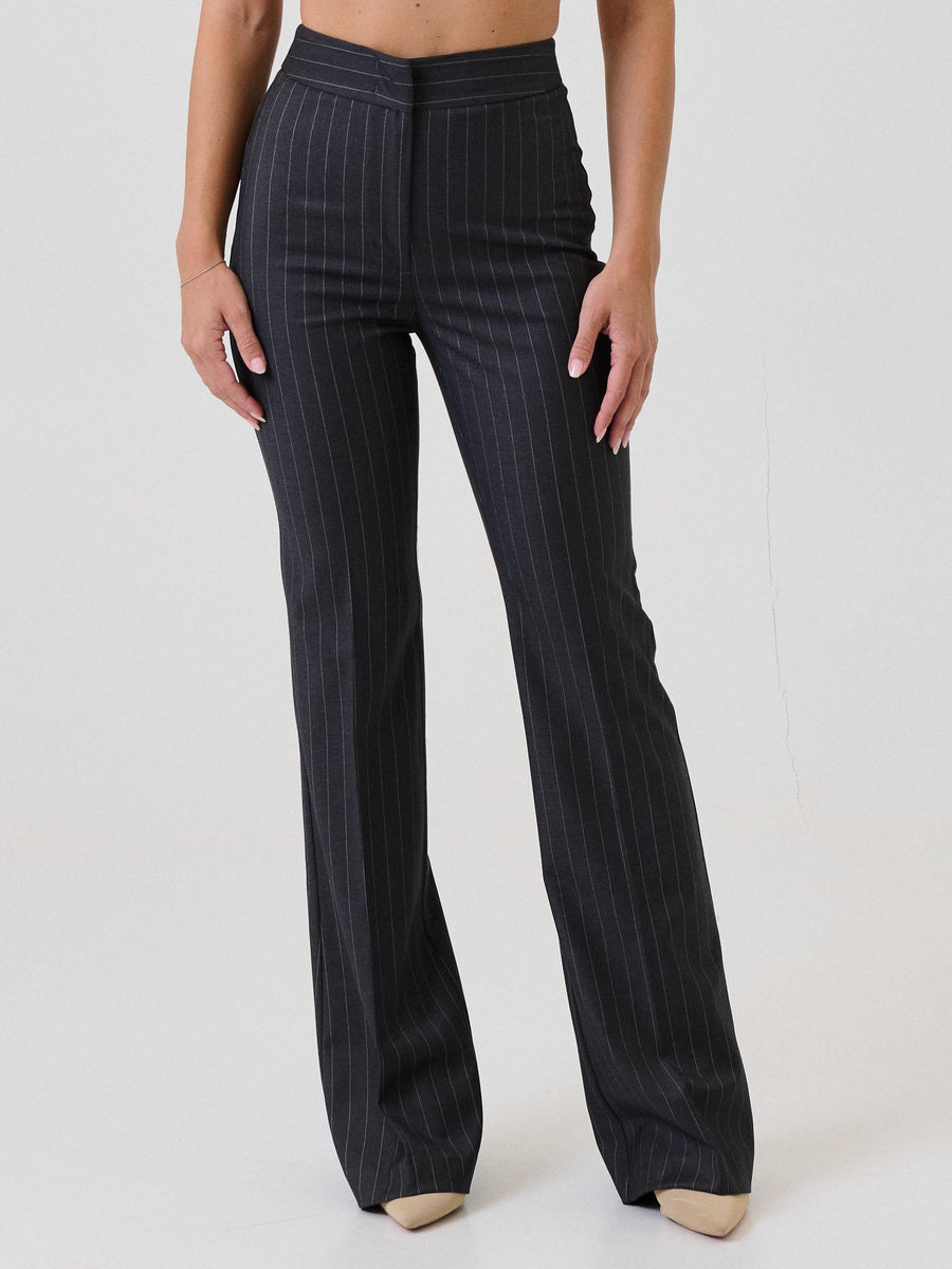 Pantalone flare Silence Limited grigio a righe NP2003G GRAPHITE Silence Limited 